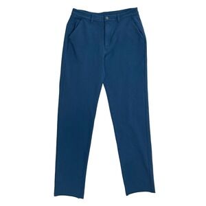 Hello Nite Women's Oxford Pants Teal Blue Straight Leg Sz M Casual Office Modern